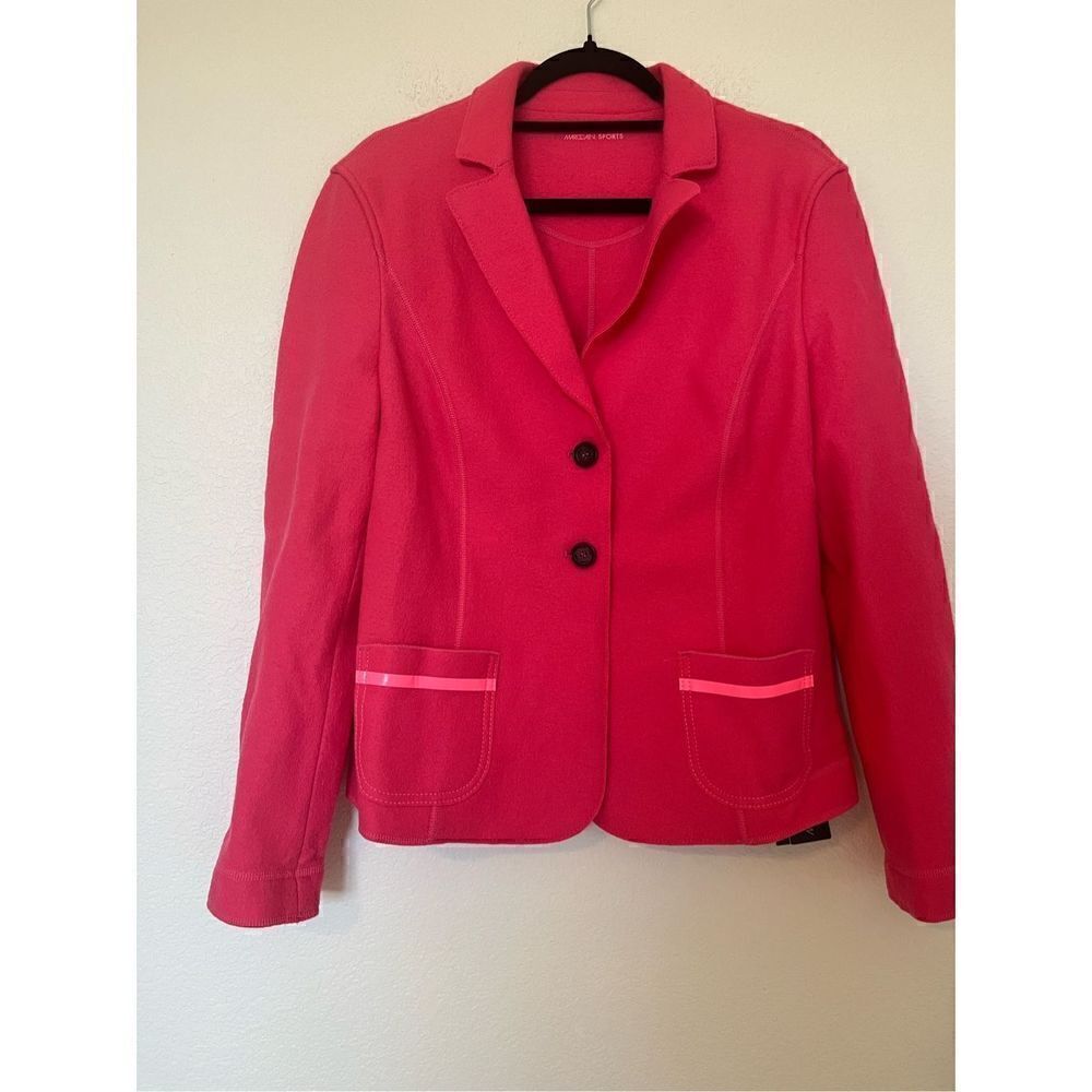 NWT Marc Cain Fuschia 100% Virgin Wool Blazer